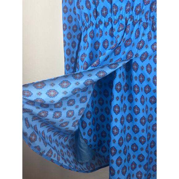 J.Crew Blue Medalian Faux Wrap Dress Size 6 - Picture 9 of 9